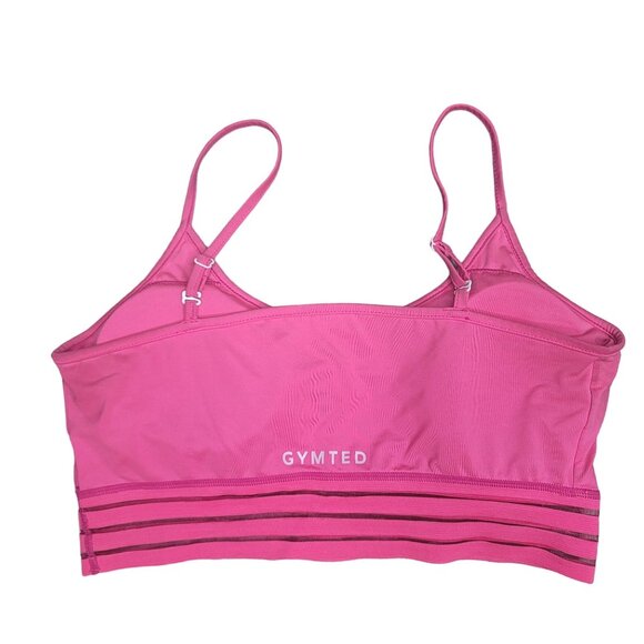 Gymted Sports Bra  pink adjustable strap padded pit to pit 16.5", 13.5" long - Picture 2 of 4